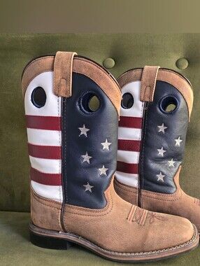 Kids American Flag Cowboy Boots - Smoky Mountain 5R